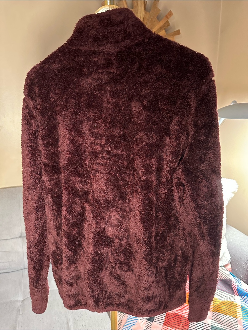 Goodfellow & Co Men’s Burgundy Plush Sherpa Half-Zip Sweatshirt - Picture 4 of 4